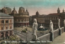 C3 - Cp Cartolina GENOVA Piazza De Ferrari Palazzo Nuova Borsa - Fp Vg