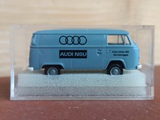 NUOVO BREKINA 1:87 H0 VW T2 Bus Bulli furgone AUDI NSU AUTO DI SERVIZIO grigio SoMo IMBALLO ORIGINALE