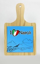 Sottopentola in ceramica e legno decorazione NAPOLI 19x31cm BOMBONIERA 1DBZ