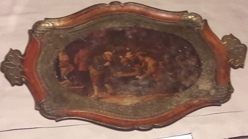 Antico vassoio legno arte - in,
