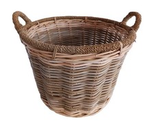 CESTO VIMINI PORTA LEGNA LEGNA cm 55X43 H LEGNA PORTA BIANCHERIA ROTONDO