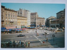 TRIESTE Piazza Goldoni auto roulotte cabina telefono vecchia cartolina 15