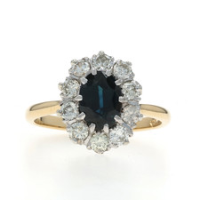 Anello Vintage Halo In Zaffiro