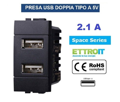 Presa caricatore usb doppia - presa,