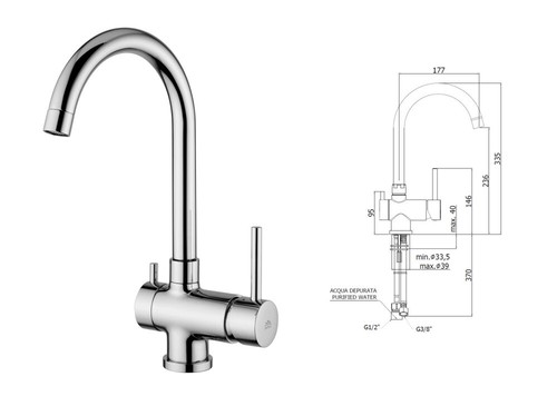 Miscelatore lavello monoforo - lavello,