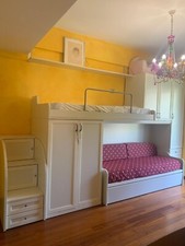 CAMERETTA COMPLETA / 3 POSTI LETTO SINGOLI + ARMADIATURA + SCRIVANIA + LIBRERIA 