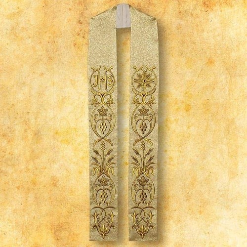 Stola sacerdotale ricamata oro