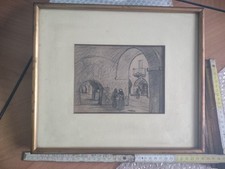 Bozzetto a carboncino di Carlo Bergoglio detto Carlin: portici di Cuorgnè