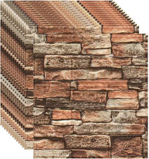 Carta Da Parati 3D in Mattoni, 35X39Cm Pannelli Finta Pietra Carta Da Parati Ade