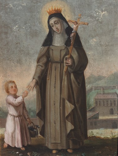 Santa monaca con corona - , e