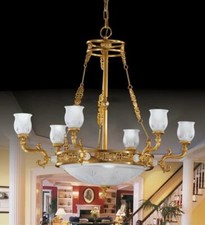 6566 Lampadario IMPERO luci 6+3 oro antico