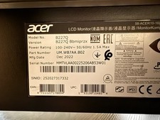 Acer B227Q LCD Monitor Black