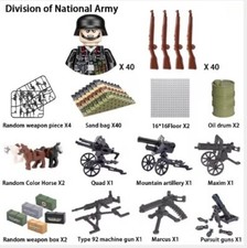 Mattone ad incastro seconda guerra mondiale soldato militare nazionale esercito minifigure x40