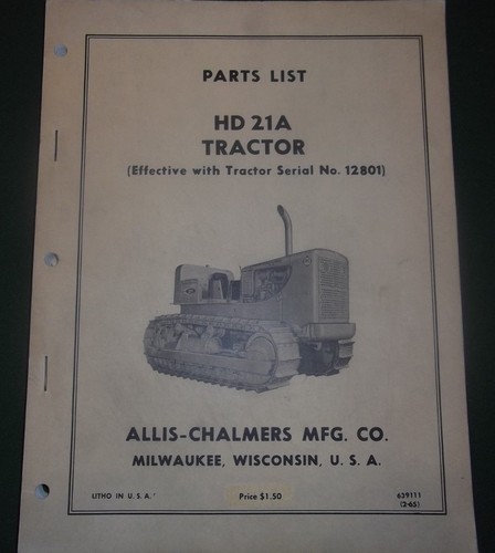 Allis chalmers 21a manuale - chalmers,