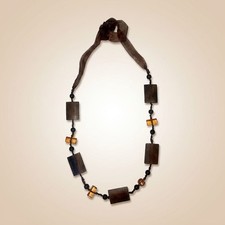 Collana perline in legno boho