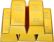 Lingotto D'Oro Replica, 5 Pezzi Finti Lingotti D'Oro, Lingotti D'Oro in Plastica