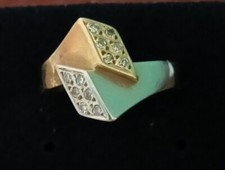 Anello In Oro Giallo E Bianco 18 Kt Con Brillanti 