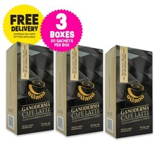 3x Scatole eGano Caffè Premium Ganoderma Caffè Latte Ganoderma 20 Bustine per Scatola