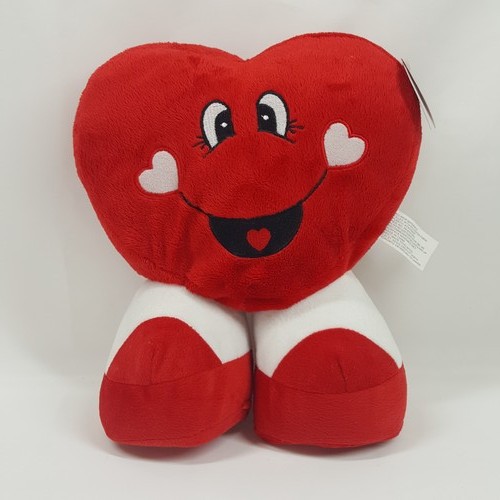 Peluche rosso cuore sorridente