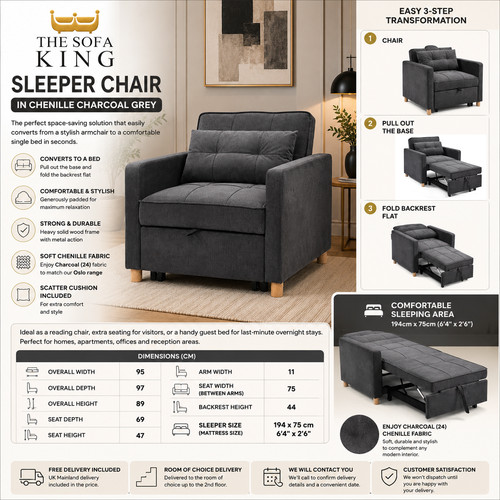 Poltrona letto grigio