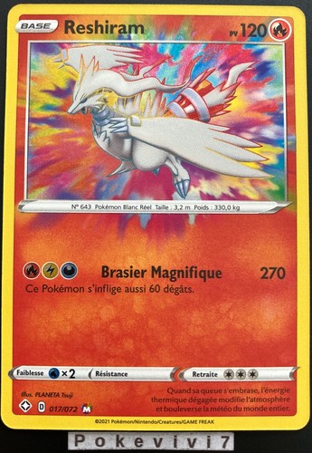 Carte pokemon reshiram - reshiram, 017/072