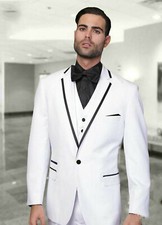 Uomo Bianco Abito Firmato