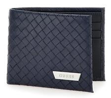 Portafoglio Guess "Calabria" Flat  Billfold in pelle blu 
