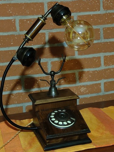 Lampada retro telefono - lampada,