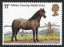 Pony gallese su francobollo