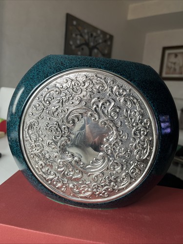 Vaso con placche argento - vaso, in