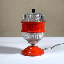 Lampada da tavolo anni 60 Made in Italy in vetro e metallo arancione