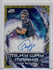 2024 Topps Cosmic Chrome Caleb Williams segni della Via Lattea RC su scheda auto /50 ORO