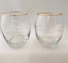 2 Bicchieri trasparenti per liquori Frangelico da cocktail alti 3,5", bordati oro 10 oz