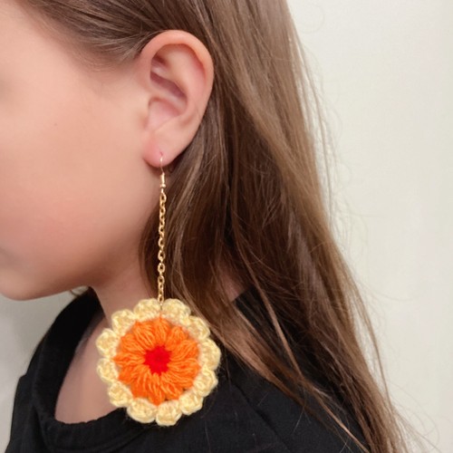 Orecchini fatti mano arancio - fatti, a