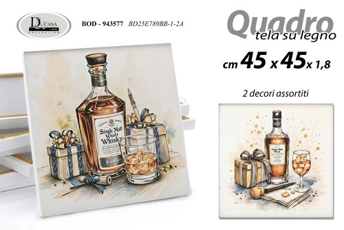 Quadro tela legno - whiskey, bar