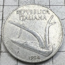 1954 ITALIA: Moneta da dieci