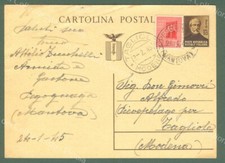 Storia postale REPUBBLICA SOCIALE. Cartolina postale da Tagliole di Modena, 1945