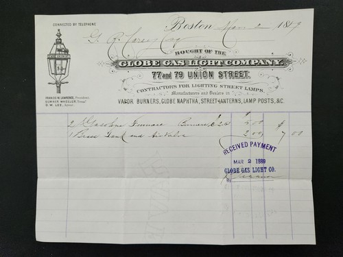 1889 antico globe gas light - globe, co
