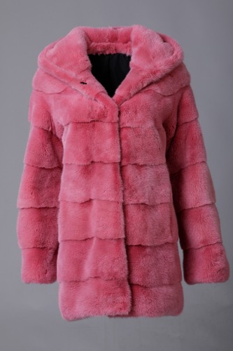 Cappotto pelliccia visone rosa