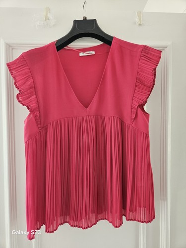 Top plissettato fucsia - top,
