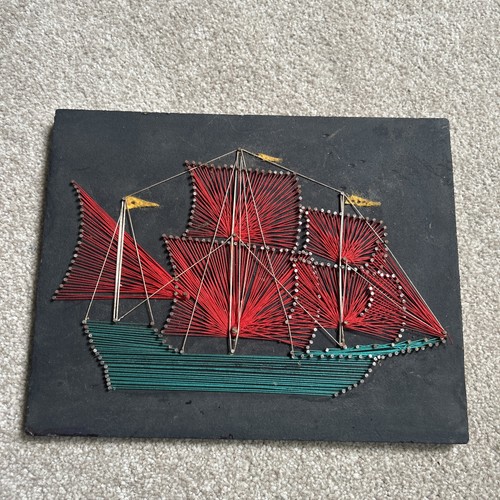 Vintage string art - art, sailing