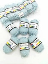 Set 12Pz Gomitoli Matassa Filato Lana Uncinetto Cucito Ricamo Celeste 40gr bal