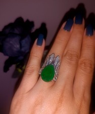 Anello smeraldo goccia