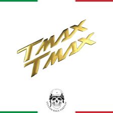 🇮🇹 2 ADESIVI MOTO IN RESINA 3D SCRITTA YAMAHA TMAX  T MAX 500 530 560 ORO