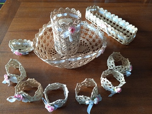 Set tavola uncinetto pezzi - set,
