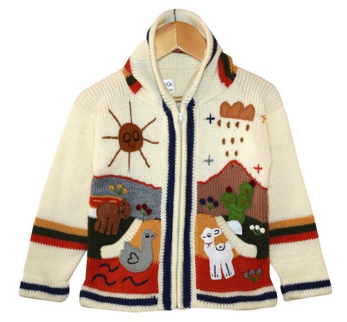 Cardigan bambino perù bianco - bambino,