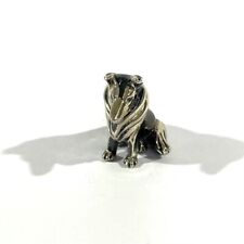 miniatura cane collie argento massiccio bicolore vintage, figurina italiana marcata