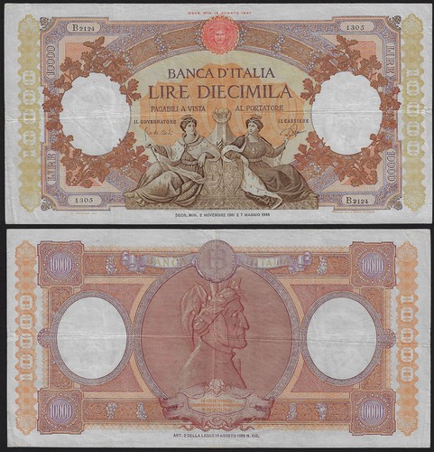 1961 lire 000 queens - lire, 10.000