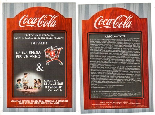 Coca cola italia foglietto - italia,