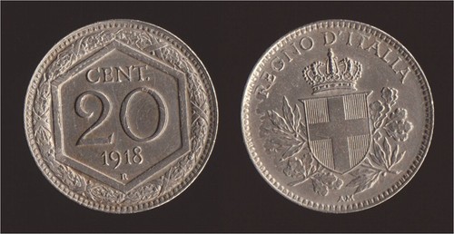 Centesimi 1918 esagono - centesimi,